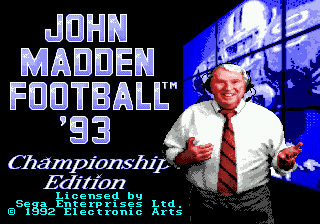 John Madden Football '93: Championship Edition [Sega Genesis]
