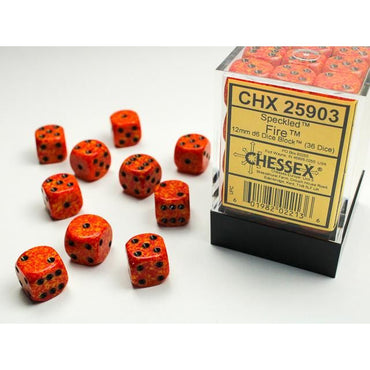 12mm d6 Speckled: Fire